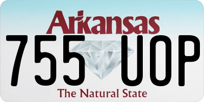 AR license plate 755UOP
