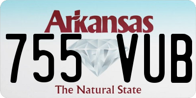 AR license plate 755VUB