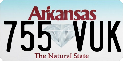 AR license plate 755VUK