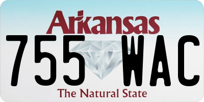AR license plate 755WAC