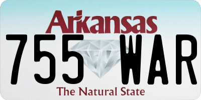 AR license plate 755WAR