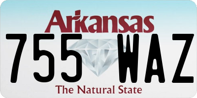 AR license plate 755WAZ