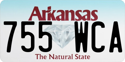 AR license plate 755WCA
