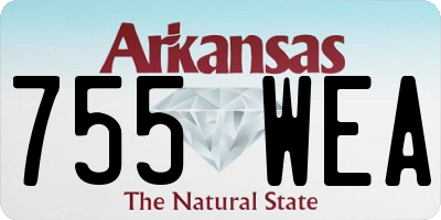 AR license plate 755WEA