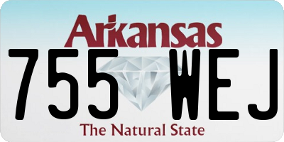 AR license plate 755WEJ