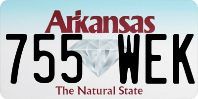 AR license plate 755WEK