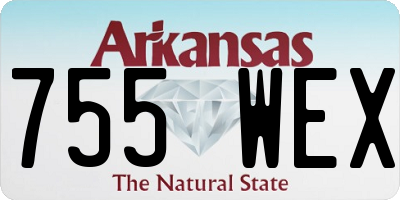 AR license plate 755WEX