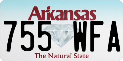 AR license plate 755WFA