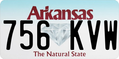 AR license plate 756KVW