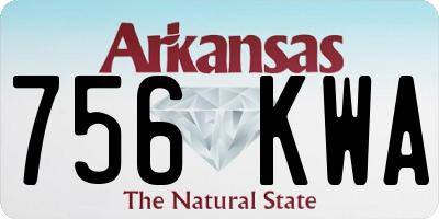 AR license plate 756KWA