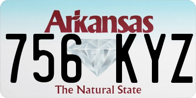 AR license plate 756KYZ