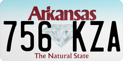 AR license plate 756KZA