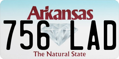 AR license plate 756LAD
