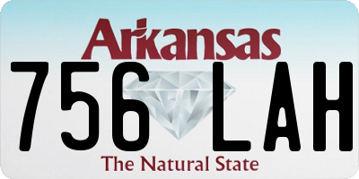 AR license plate 756LAH