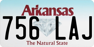AR license plate 756LAJ