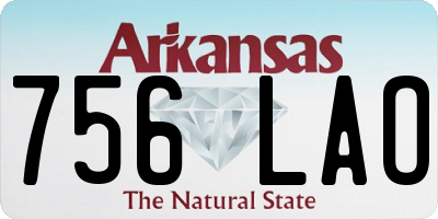 AR license plate 756LAO
