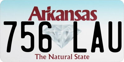 AR license plate 756LAU