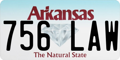 AR license plate 756LAW