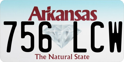 AR license plate 756LCW