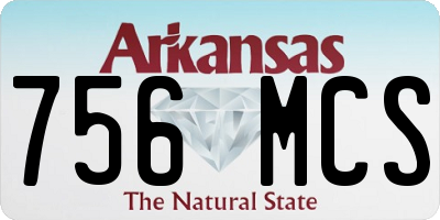 AR license plate 756MCS