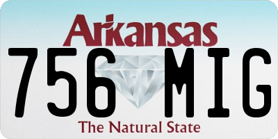 AR license plate 756MIG