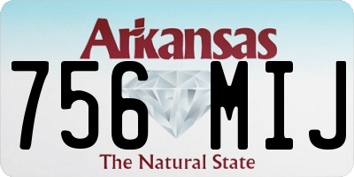 AR license plate 756MIJ