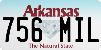 AR license plate 756MIL