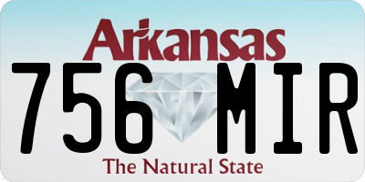 AR license plate 756MIR