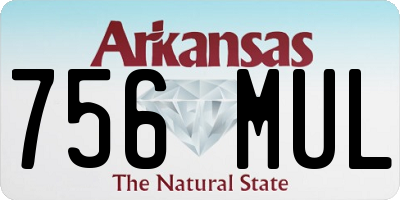 AR license plate 756MUL