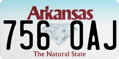 AR license plate 756OAJ