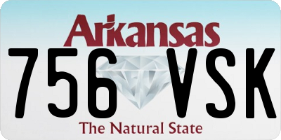 AR license plate 756VSK