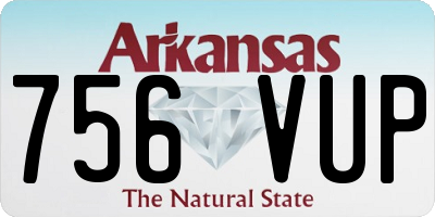 AR license plate 756VUP