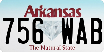 AR license plate 756WAB
