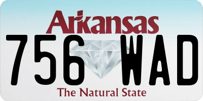 AR license plate 756WAD