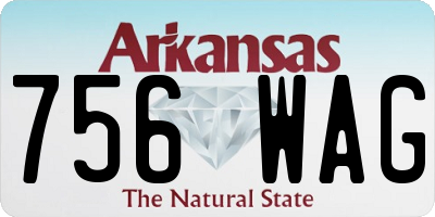 AR license plate 756WAG