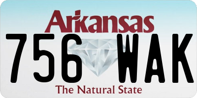 AR license plate 756WAK