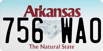 AR license plate 756WAO
