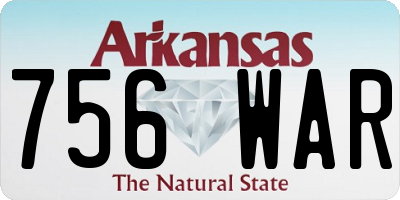 AR license plate 756WAR