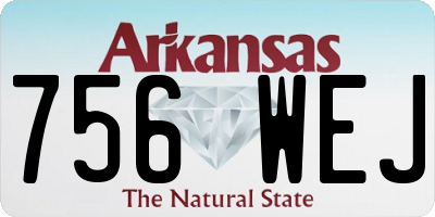 AR license plate 756WEJ