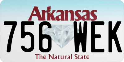 AR license plate 756WEK