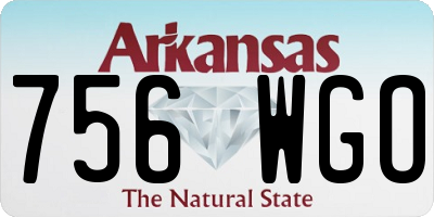 AR license plate 756WGO