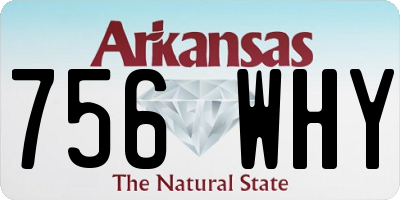 AR license plate 756WHY