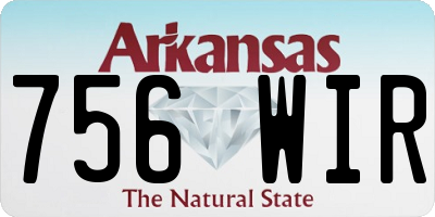 AR license plate 756WIR