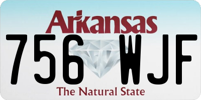 AR license plate 756WJF
