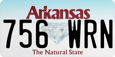 AR license plate 756WRN