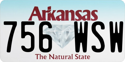 AR license plate 756WSW