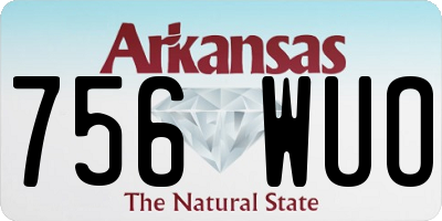 AR license plate 756WUO