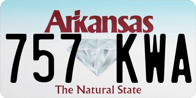 AR license plate 757KWA