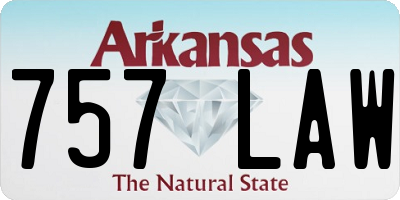 AR license plate 757LAW