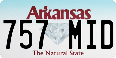 AR license plate 757MID